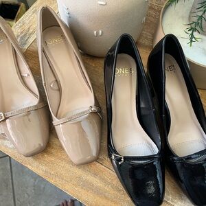 Jones New York Women's Patent Leather Heels - Black and Tan
